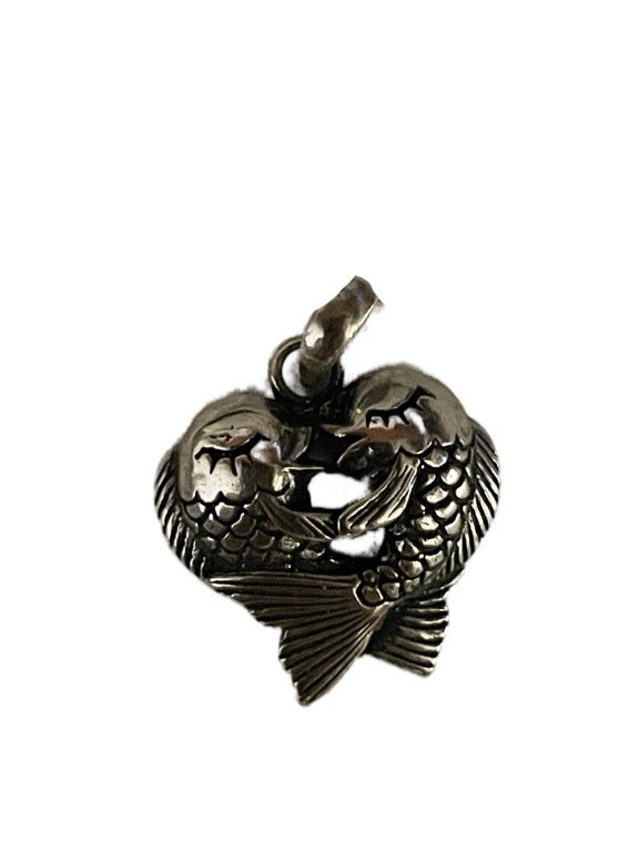 Love fish silver pendant