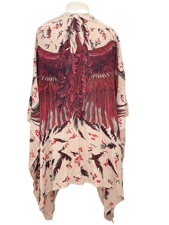 Sarong jacket with wings- light brown