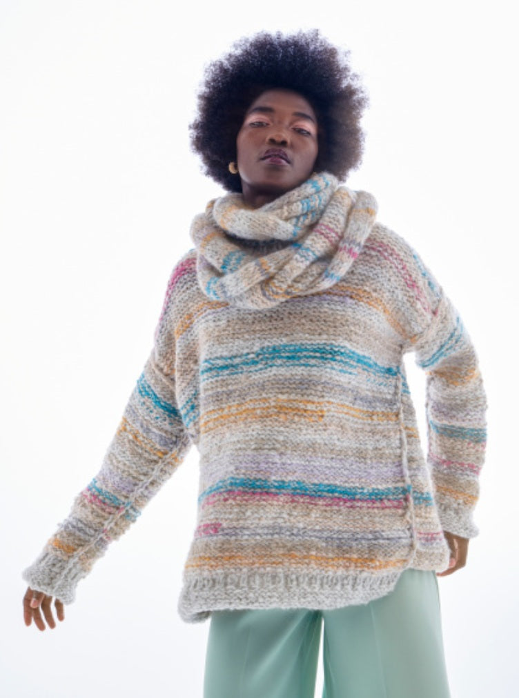 Forever Amano Whitby striped turtle neck jumper