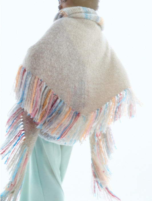 Forever Amano Whitby tassel alpaca shawl in pastels