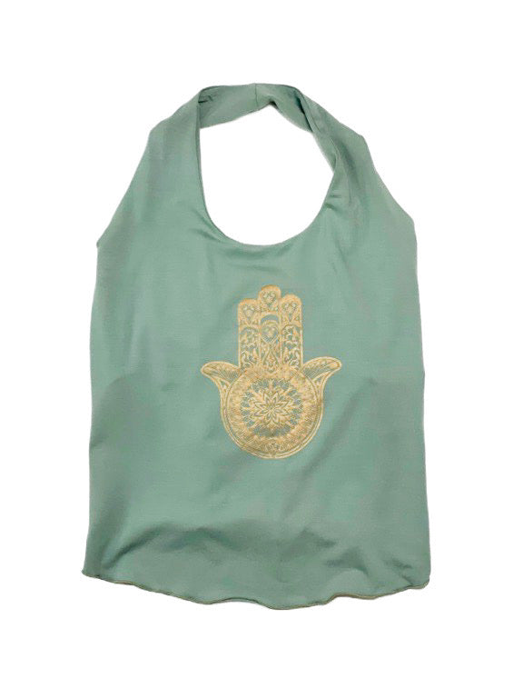 Yoga halter top with back lace-up - various colours and prints ST1
