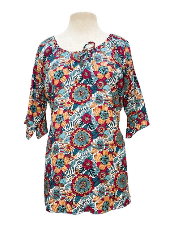 Round neck top with elbow length sleeve 859B