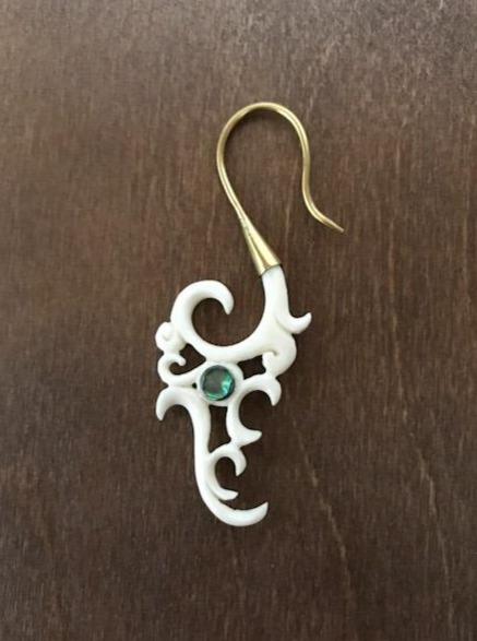 Hand-carved Tribal Bone Earrings - Various