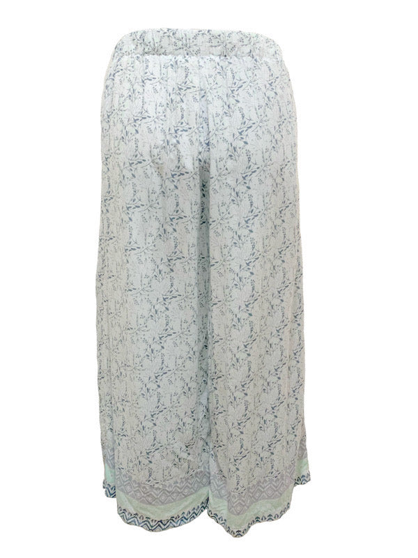 Summer pants - 3/4 wide leg with tie belt