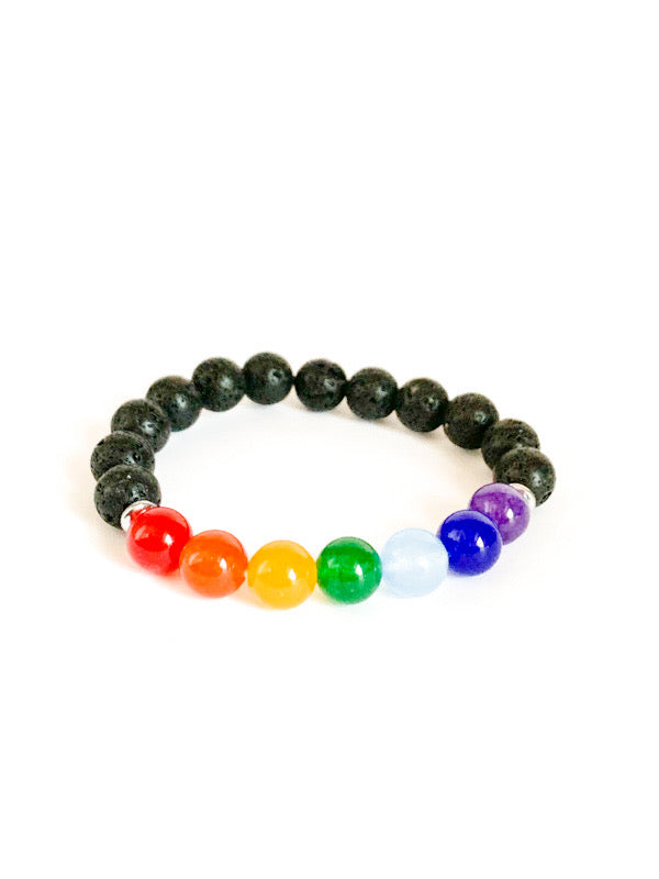 Lave stone chakra bracelet 10mm