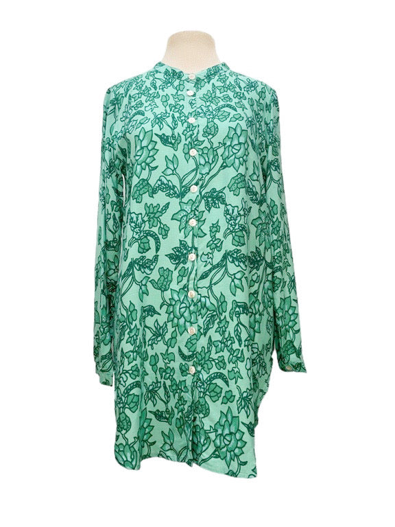 Mandarin collar button through shirt - various prints and plains