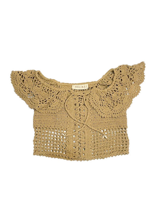 Off-the-shoulder crochet top