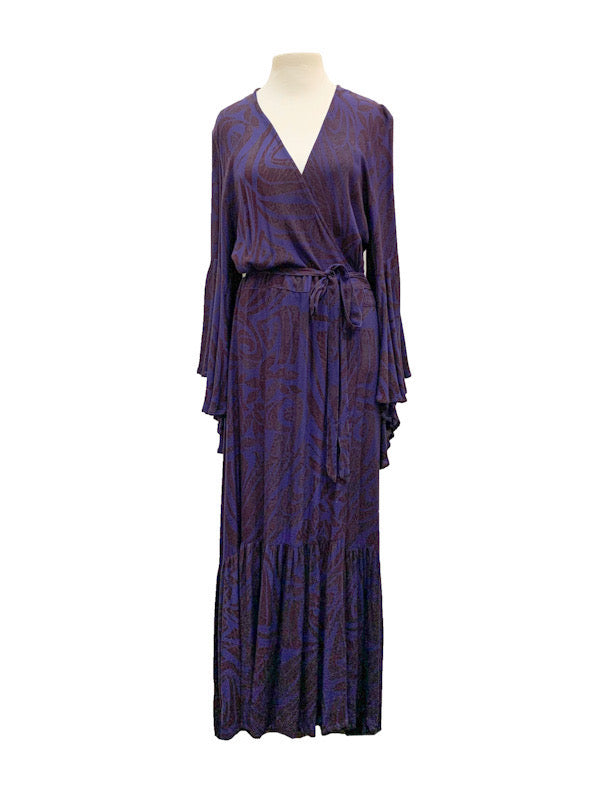 ❤Wrap dress with long flared sleeve - various
