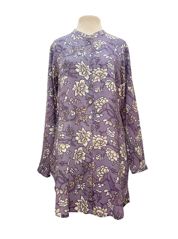 Mandarin collar button through shirt - various prints and plains