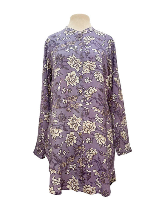 Mandarin collar button through shirt - various prints and plains