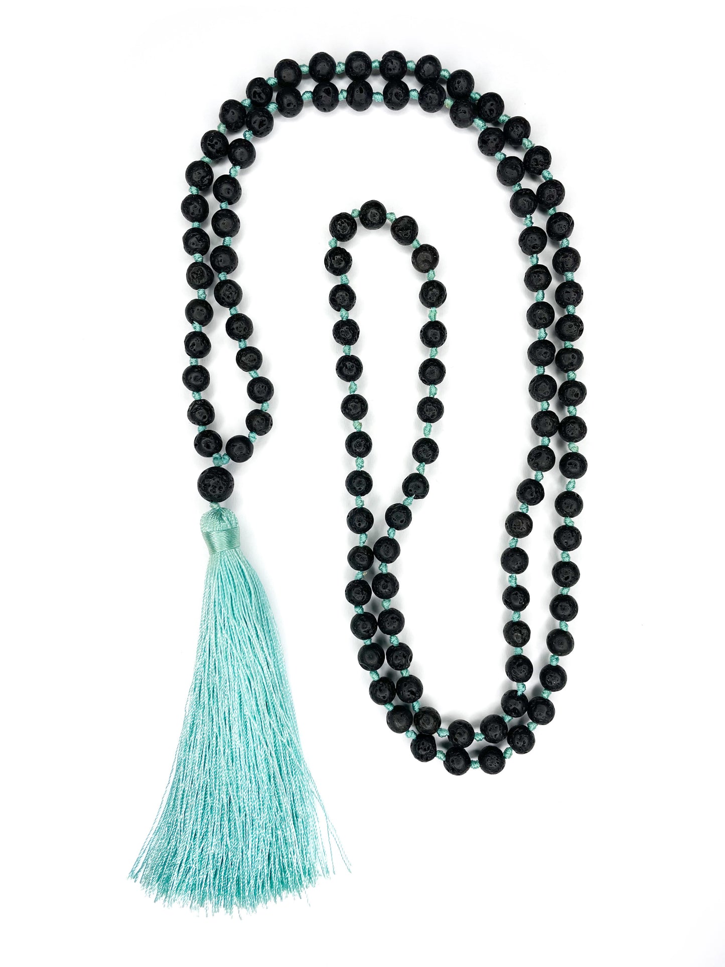 Lava stone meditation necklace - 6mm - various