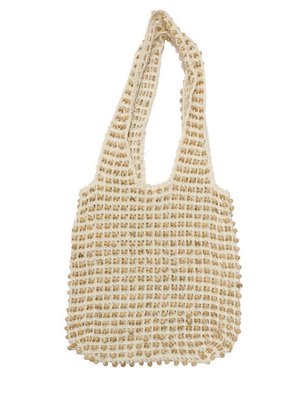 Crochet bag with wooden beads - various