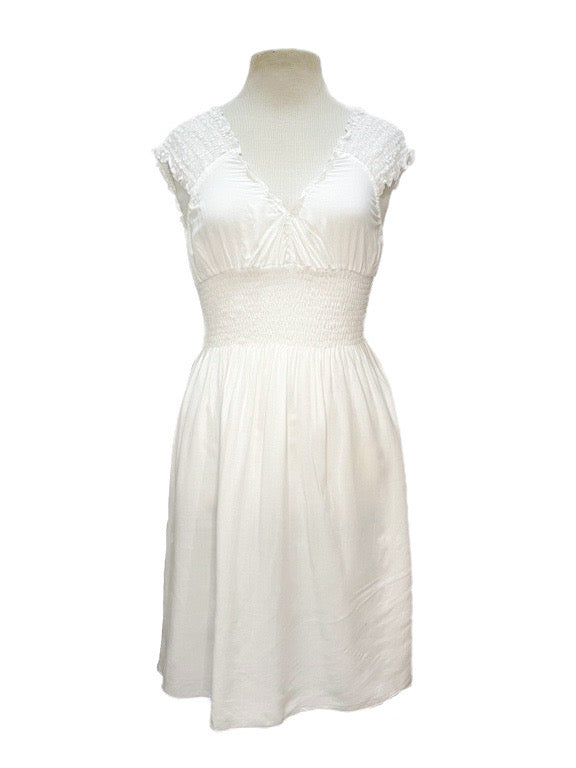 ❤Sleeveless dress with underbust ruching - voile