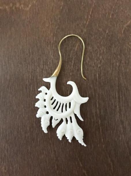 Hand-carved Tribal Bone Earrings - Various