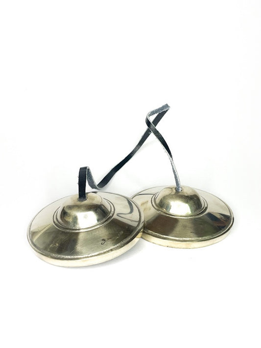 Tibetan tingsha chime bells - silver finish