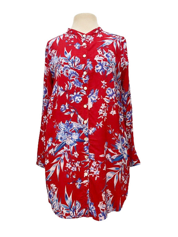 Mandarin collar button through shirt - various prints and plains