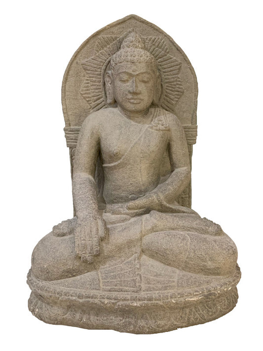 Buddha - hand carved volcanic lava stone 70cm