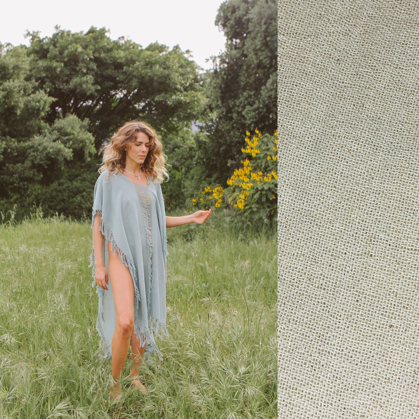 Rami tunic with fringes and shred detail