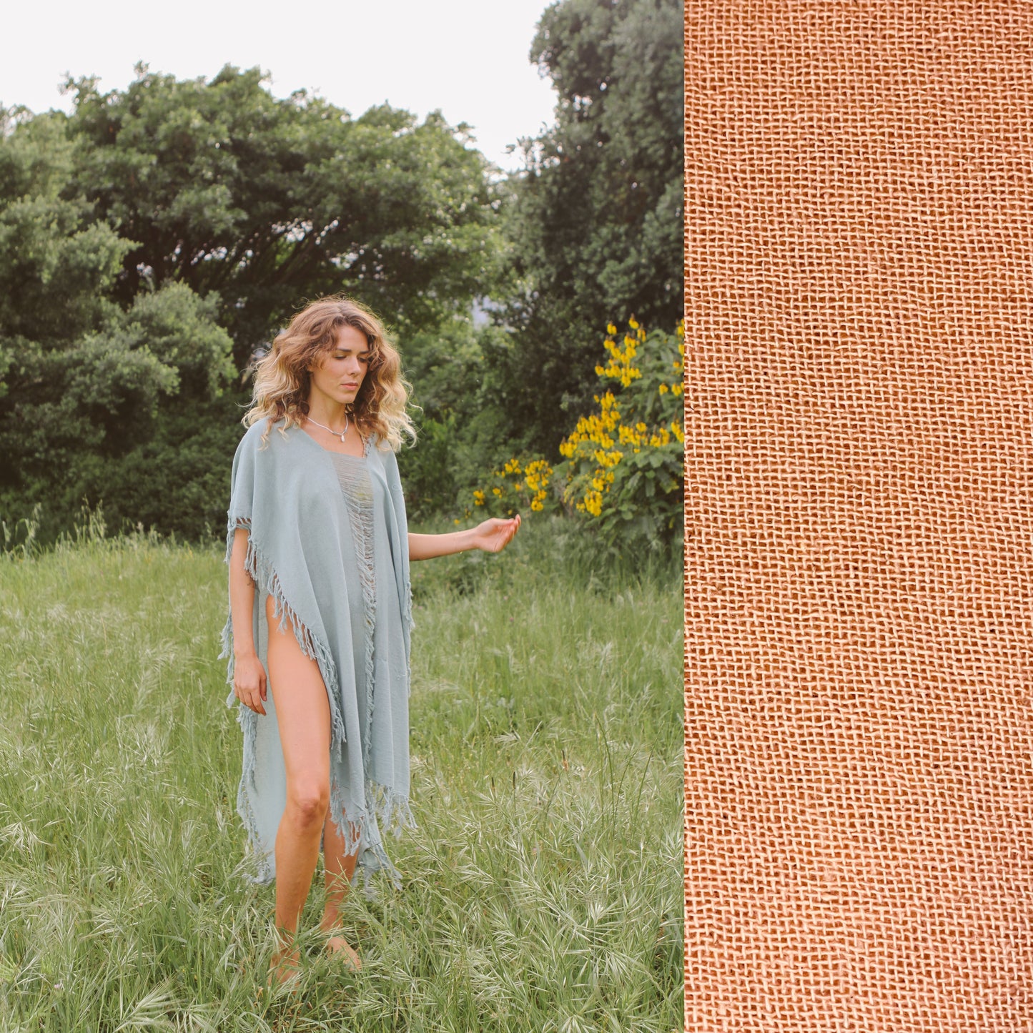 Rami tunic with fringes and shred detail