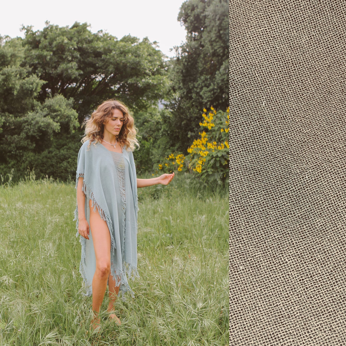 Rami tunic with fringes and shred detail