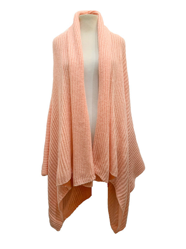 Poncho - open ribbed with roll collar various