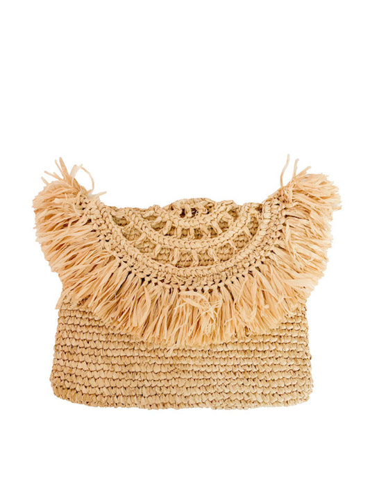 Clutch bag hand made straw