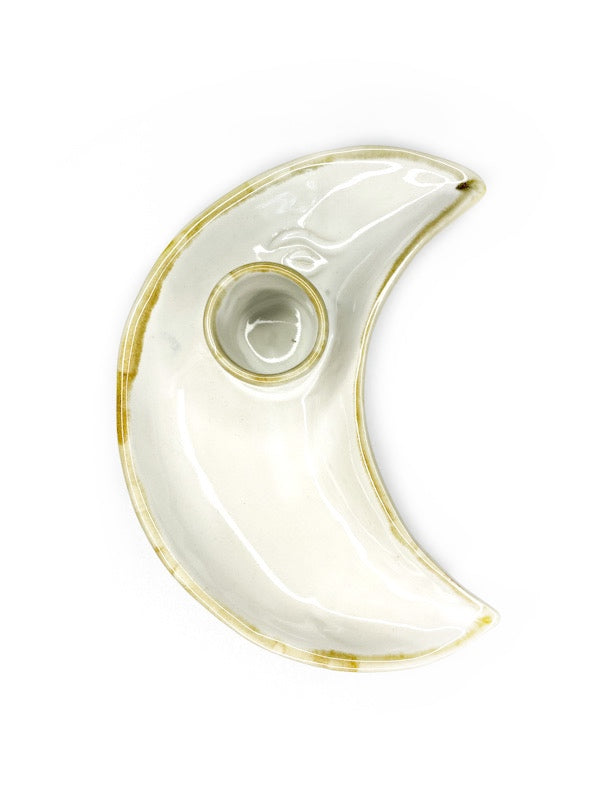 Ceramic smudge bowl - crescent moon - various colours