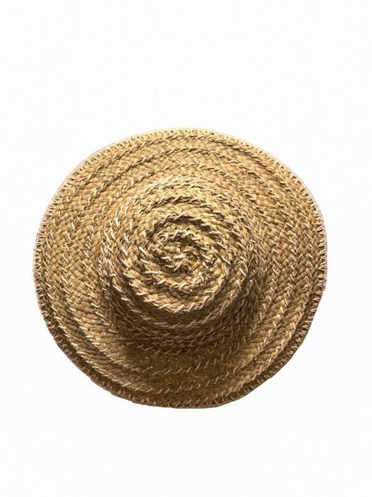 ❤cotton crochet trim straw hat