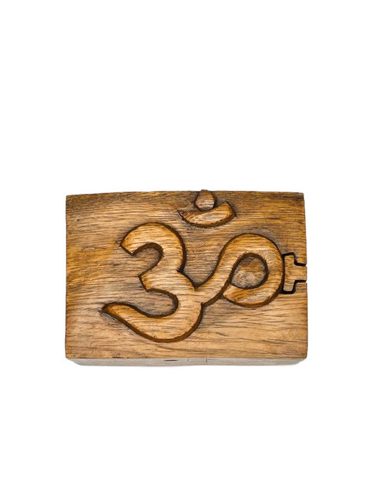 Wooden hand carved magic box - small - various designs
