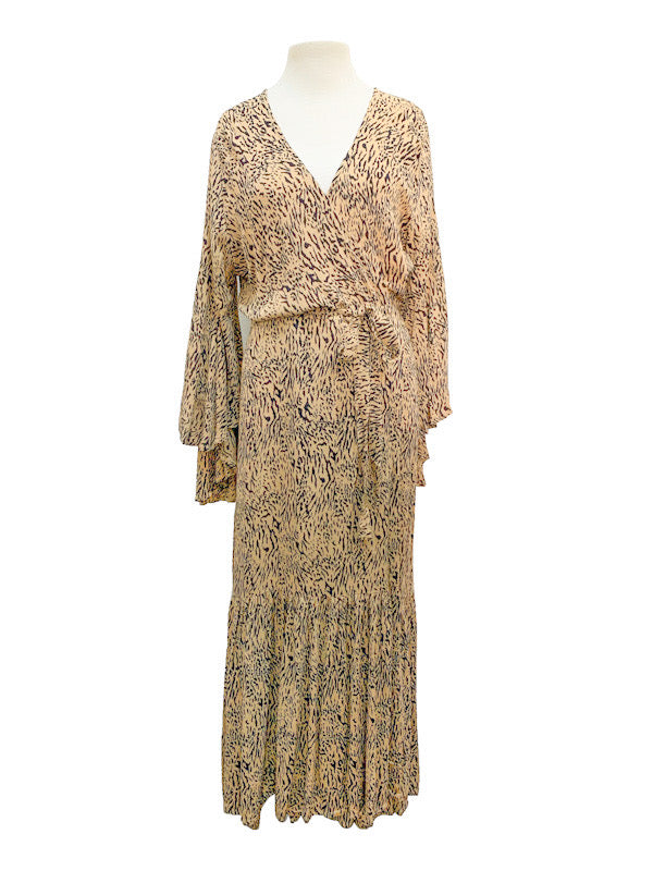 ❤Wrap dress with long flared sleeve - various