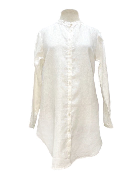 Long linen full button shirt