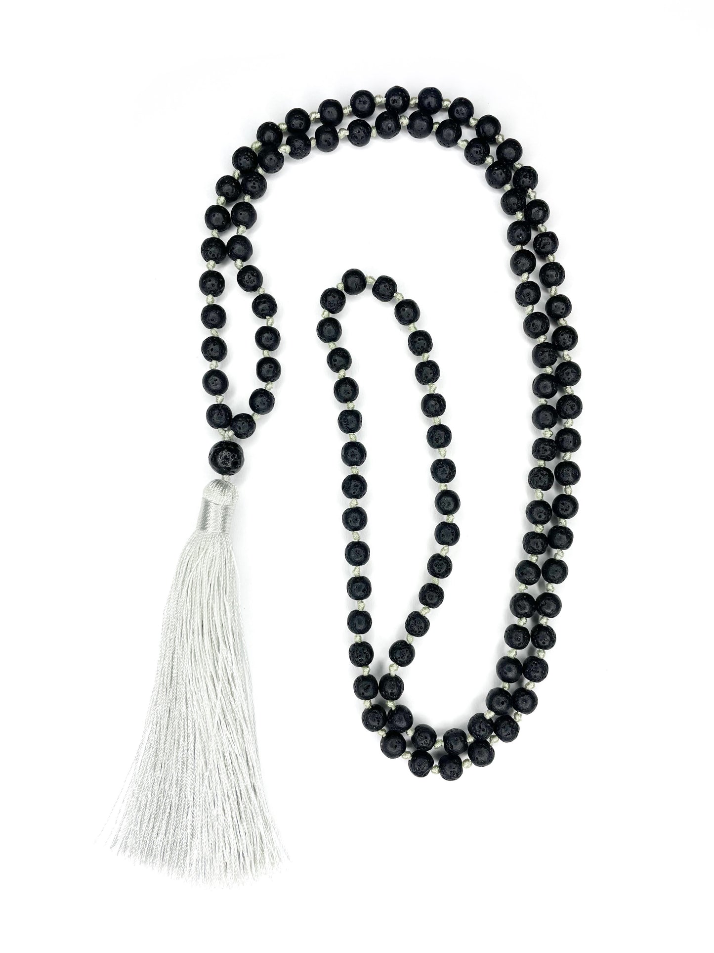 Lava stone meditation necklace - 6mm - various