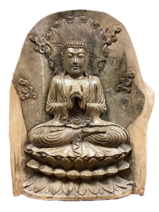 Buddha - wooden hand carved 36cm