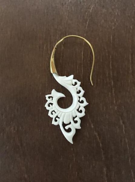 Hand-carved Tribal Bone Earrings - Various