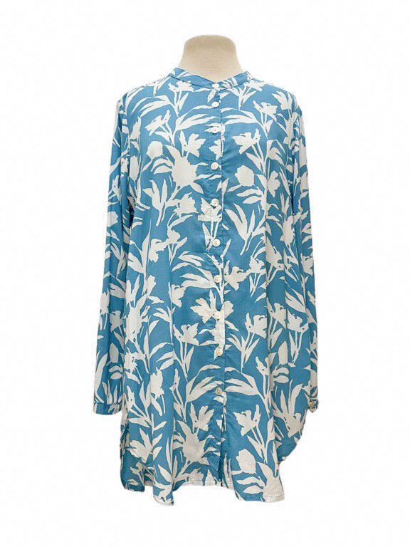 Mandarin collar button through shirt - various prints and plains
