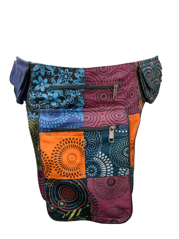 Multi pocket cross body or hip bag