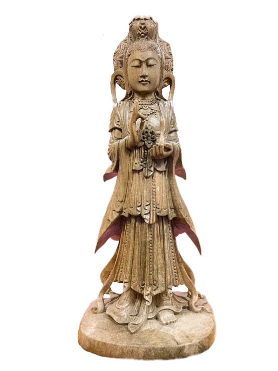 Kuan Yin - wooden hand craved 46cm