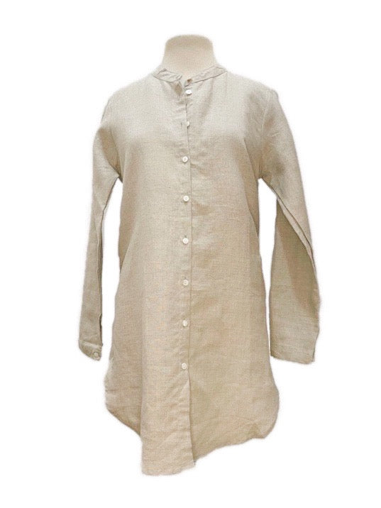 Long linen full button shirt
