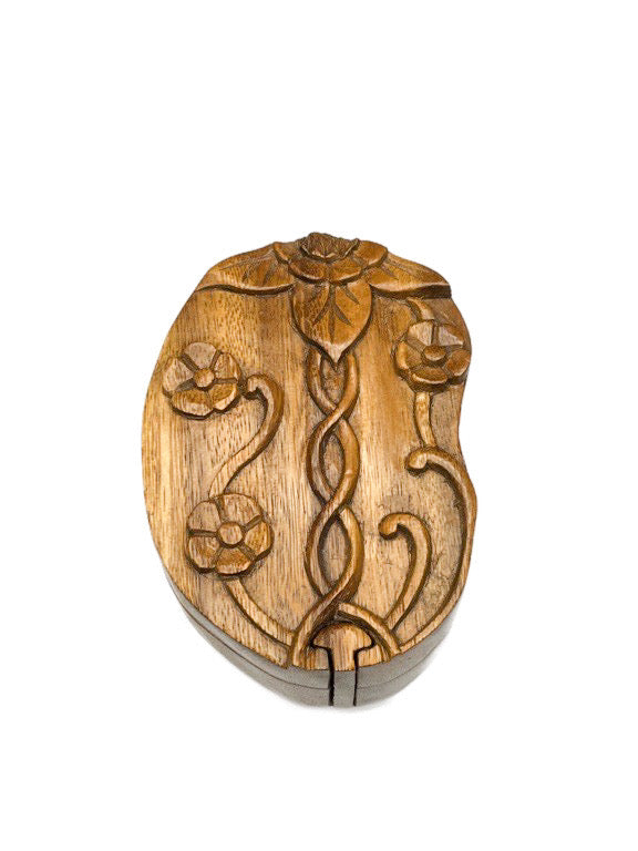 Wooden hand carved magic box - medium - various designs