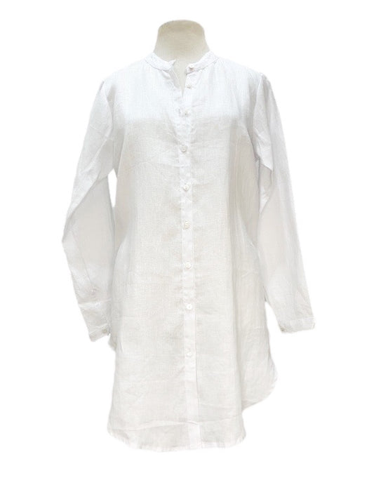 Long linen full button shirt