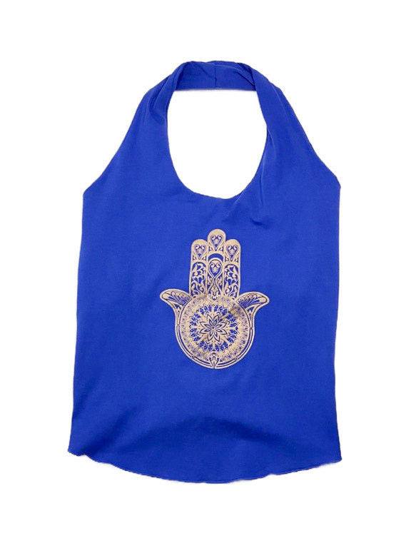 Yoga halter top with back lace-up - various colours and prints ST1