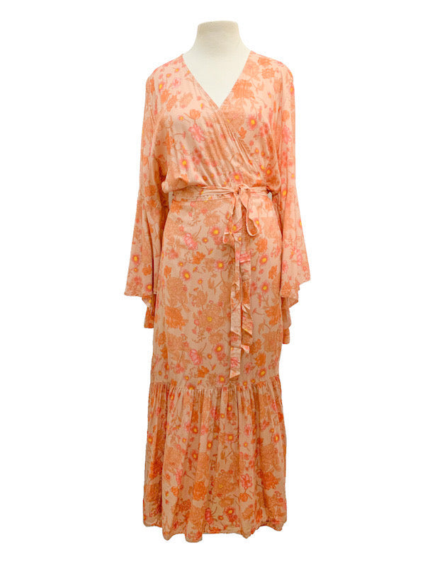 ❤Wrap dress with long flared sleeve - various
