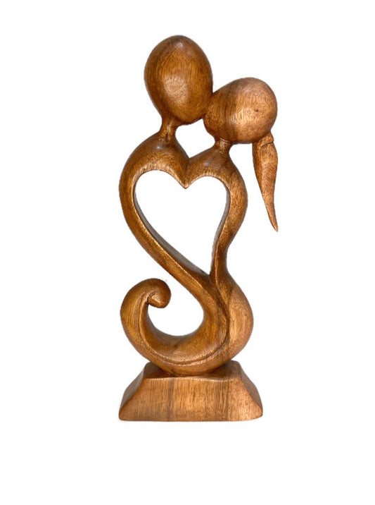 Lovers wooden statue 30cm