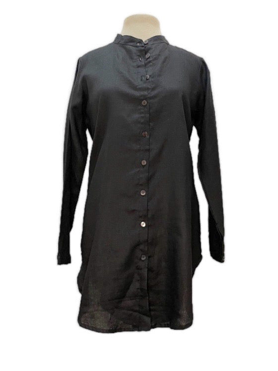 Long linen full button shirt