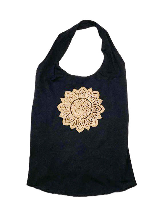 Yoga halter top with back lace-up - various colours and prints ST1