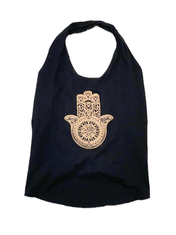 Yoga halter top with back lace-up - various colours and prints ST1