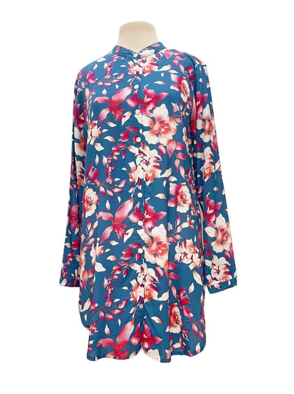 Mandarin collar button through shirt - various prints and plains