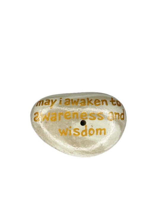 Stone incense holder - may I awaken to awareness & wisdom