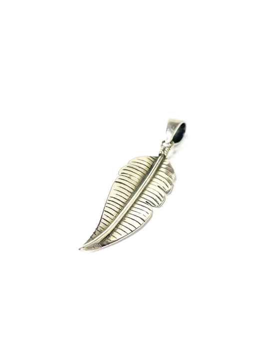 Feather pendant silver