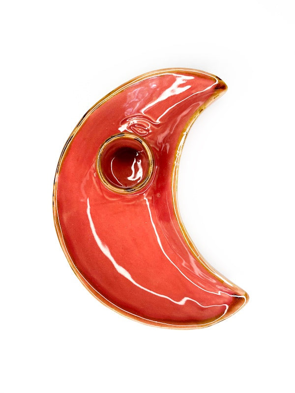 Ceramic smudge bowl - crescent moon - various colours